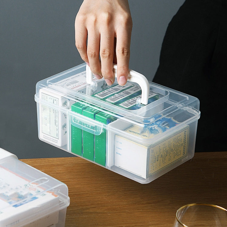 Portable Medicine Box Home Medicine Plastic Storage Box, Style: High Small