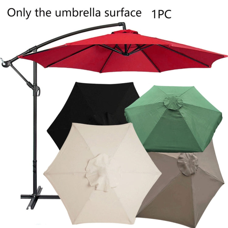 Polyester Parasol Replacement Cloth Round Garden Umbrella Cover, Size: Diameter 2m  6 Ribs(Khaki)
