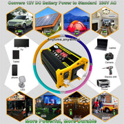 Saga Generation 2 Home Solar Generator Inverter+30A Controller+18W 12V Solar Panel, Specification: Black 12V To 220V