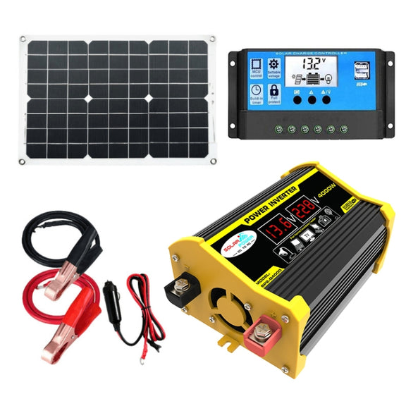 Saga Generation 2 Home Solar Generator Inverter+30A Controller+18W 12V Solar Panel, Specification: Black 12V To 110V