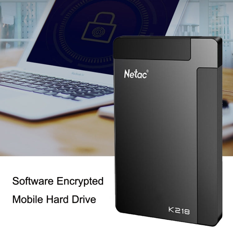 Netac K218 High Speed 2.5 Inch Software Encrypted Mobile Hard Drive, Capacity: 1TB