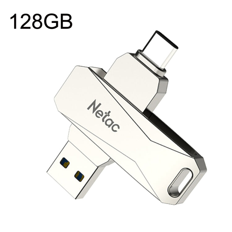 Netac U782C Type-C Dual Interface High-Speed Metal Computer USB Flash Drive, Capacity: 128GB