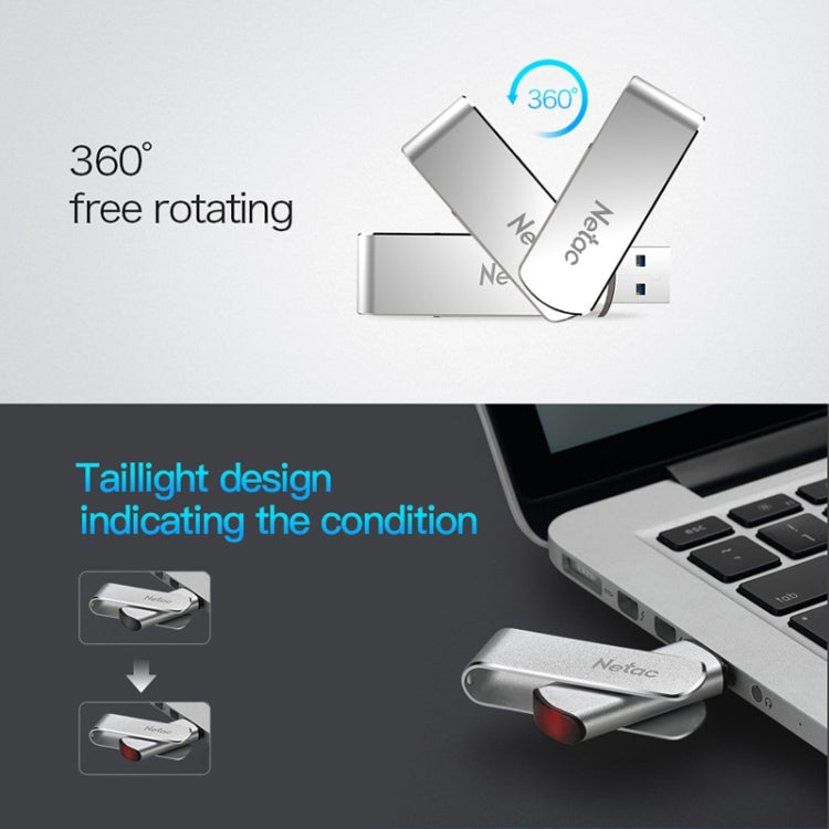 Netac U388 High Speed USB3.0 Metal Rotating Car Computer U Disk, Capacity: 32GB