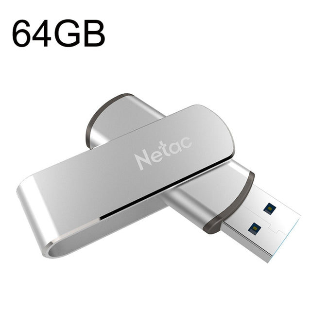 Netac U388 High Speed USB3.0 Metal Rotating Car Computer U Disk, Capacity: 64GB