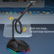 Metal Hose Meeting Desktop Microphone, Spec: USB Version (Black)