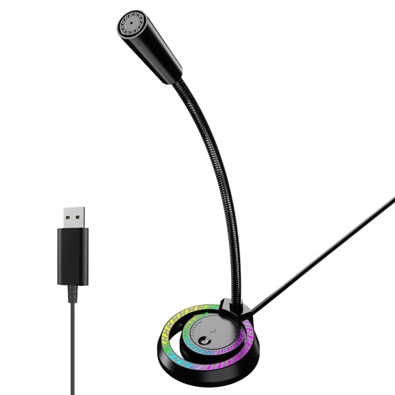 RGB Lighting Effect Computer Desktop Microphone(F3)