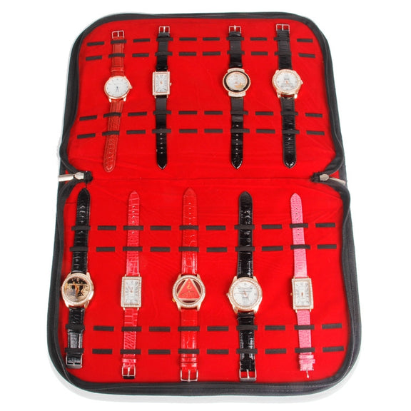 PU Leather Large Capacity Jewelry Watch Display Storage Bag