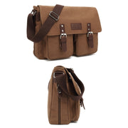 AUGUR Men Single-shoulder Crossbody Messenger Canvas Bag(Black)