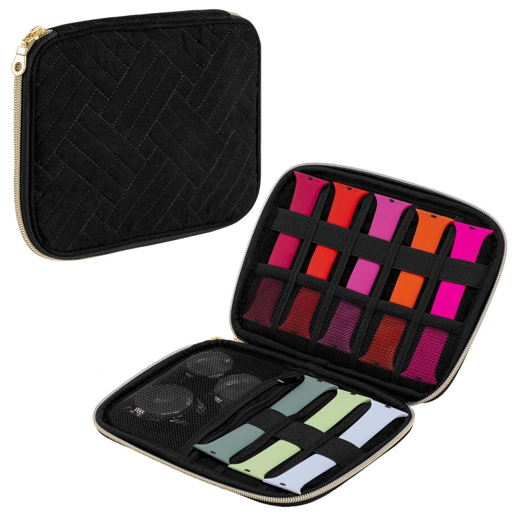 Velvet Watch Strap Watch Accessories Storage Bag, Specification: Black S