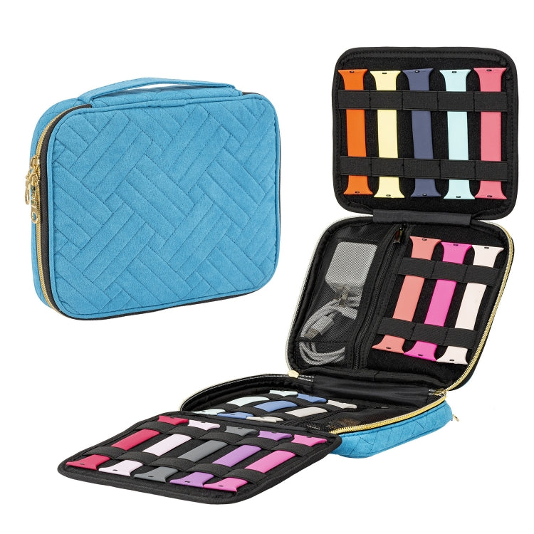 Velvet Watch Strap Watch Accessories Storage Bag, Specification: Blue L