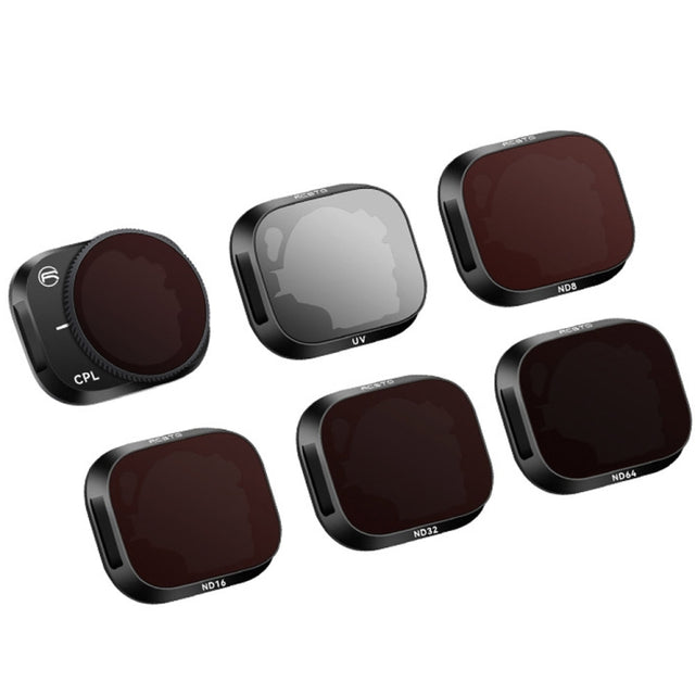 RCSTQ Aluminum Alloy Adjustable Filter Accessories for DJI Mini 3 Pro,Style: UV+CPL+ND8+ND16+ND32+ND64 6 In 1