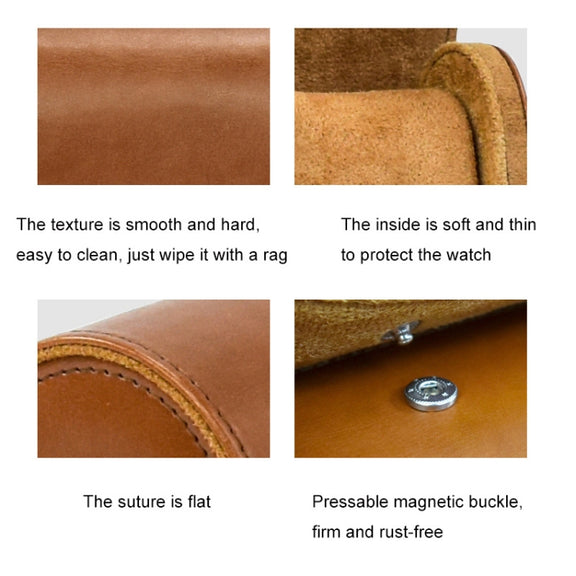 PU Leather Watch Protective Dustproof Display Box Portable Storage Box(Brown)
