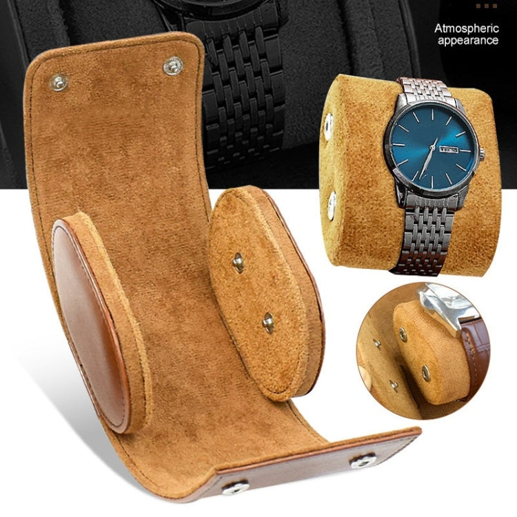 PU Leather Watch Protective Dustproof Display Box Portable Storage Box(Brown)