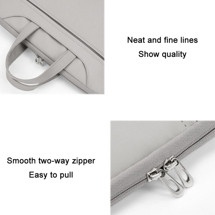 Baona BN-Q006 PU Leather Full Opening Laptop Handbag For 13/13.3 inches(Grey)