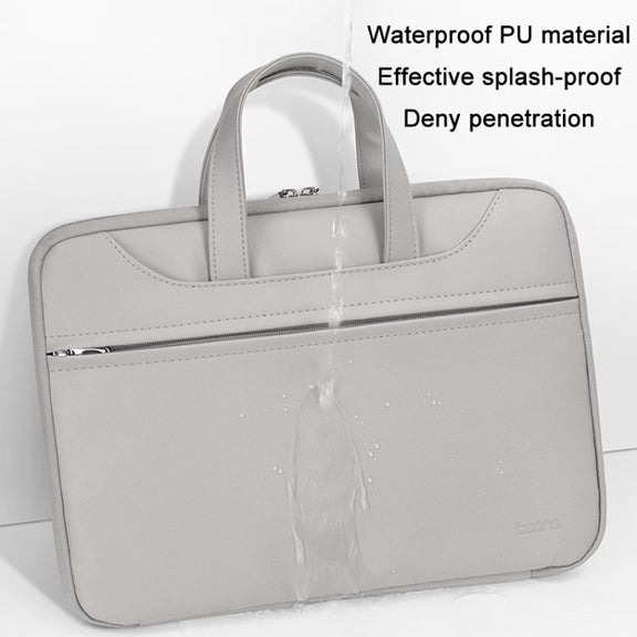 Baona BN-Q006 PU Leather Full Opening Laptop Handbag For 13/13.3 inches(Grey)