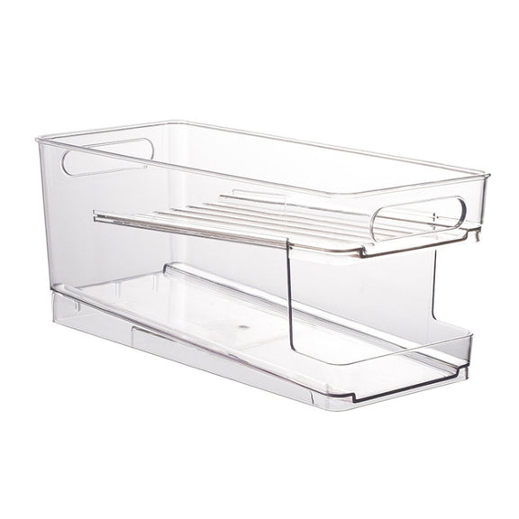 Transparent 2 Layer Automatic Roll-off Cans Beverage Refrigerated Storage Box