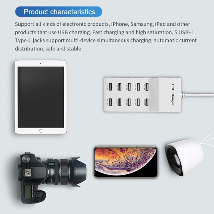 USB Multi-port Charger Mobile Phone Fast Charging Universal Fast Adapter 4 Interface EU Plug