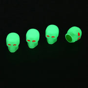 1 Sets Car Tire Luminous Valve Cap Motorcycle Skull Valve Core Cap(Green)