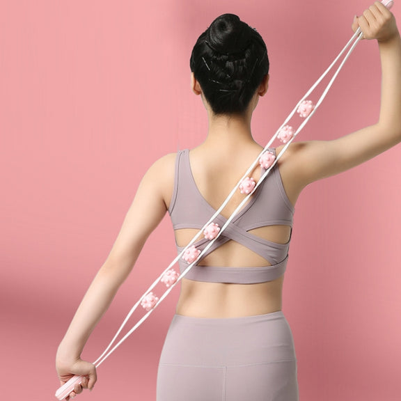 Shoulder Neck&Back Dredging Meridian Manual Roller Massager(Pink)