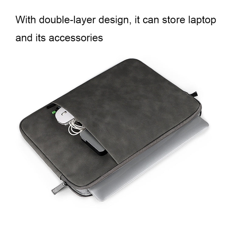 ND01DZ Double Layer Water-resistant Laptop Liner Bag, Size: 13.3 inches(Dark Gray)