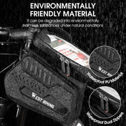 WEST BIKING Bicycle TPU Hard Shell Front Beam Bilateral Mobile Phone Bag(Black)