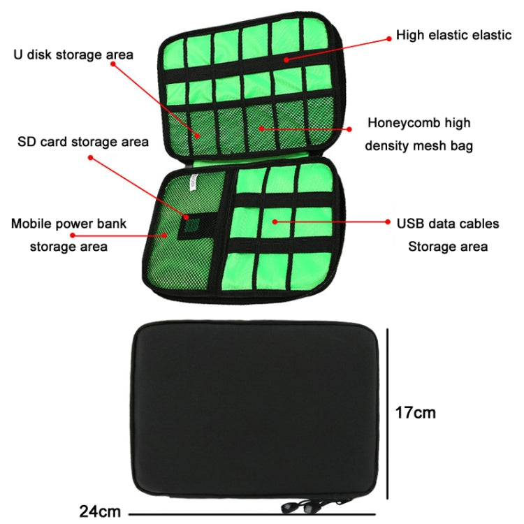 Multifunctional Portable Mobile Phone Digital Accessories U Disk Storage Bag, Color: Navy
