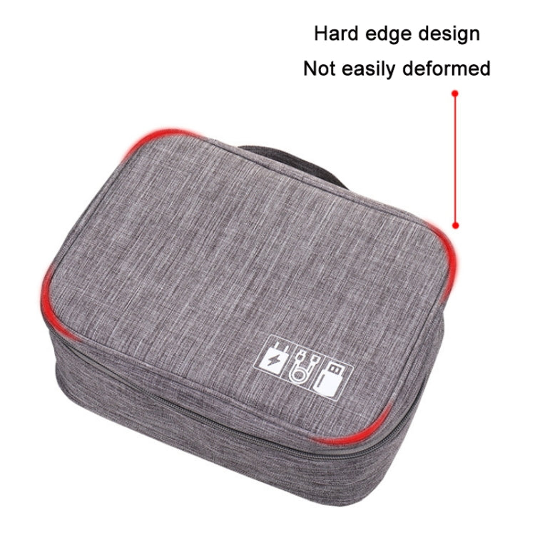 Multifunctional Cationic Digital U Disk Data Cable Storage Bag(Navy)