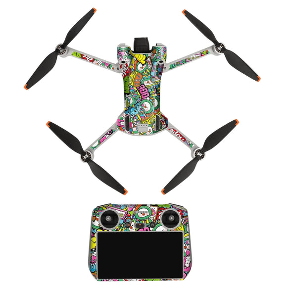 Sunnylife Drone+Remote Control Protective Sticker For DJI Mini 3 Pro RC Version(Cute Pig)