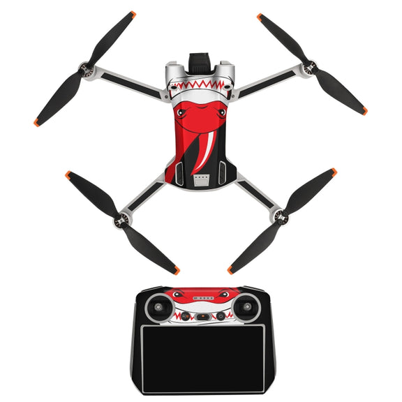 Sunnylife Drone+Remote Control Protective Sticker For DJI Mini 3 Pro RC Version(Shark Red)