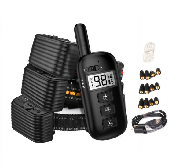 Remote Control Trainer Dog Collar Automatic Bark Stop Device, Specification: 1 Drag 1 (Black)