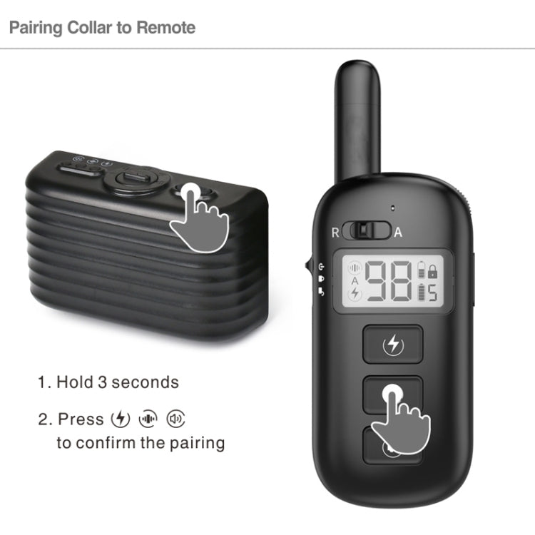 Remote Control Trainer Dog Collar Automatic Bark Stop Device, Specification: 1 Drag 1 (Black)