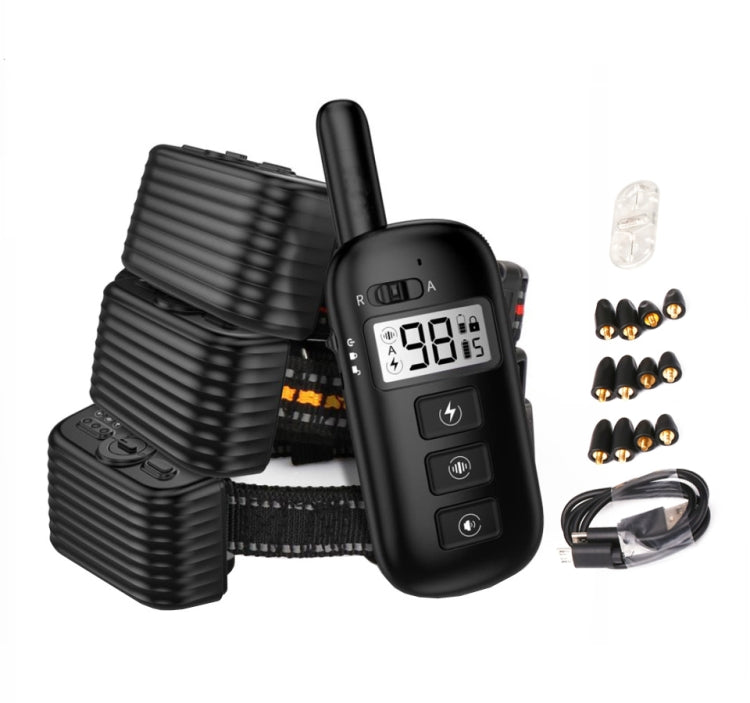 Remote Control Trainer Dog Collar Automatic Bark Stop Device, Specification: 1 Drag 2 (Orange+Red)