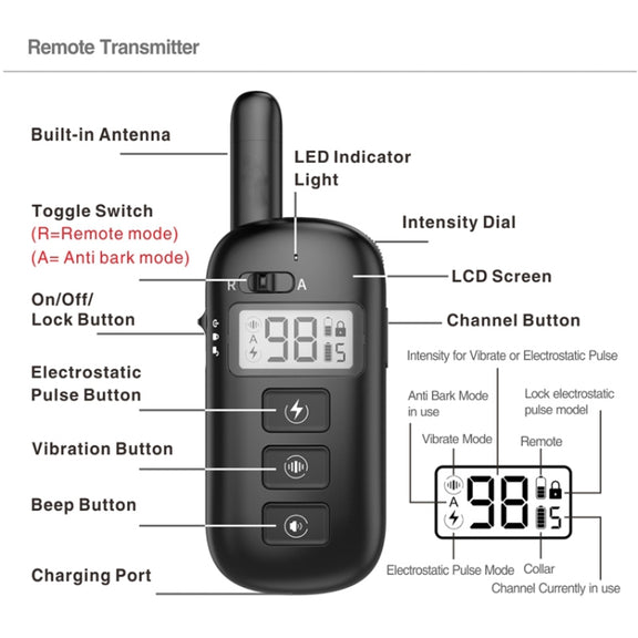 Remote Control Trainer Dog Collar Automatic Bark Stop Device, Specification: 1 Drag 2 (Orange+Red)