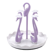 Home Portable Drainer Cup Holder With Rotatable Tray, Specification: Four Cups(Purple)