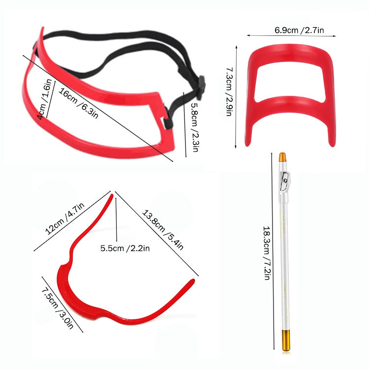 2 Sets Beard Styling Board Shaving Barber Tools, Style: Shape Ruler+Pen+Bearded Model