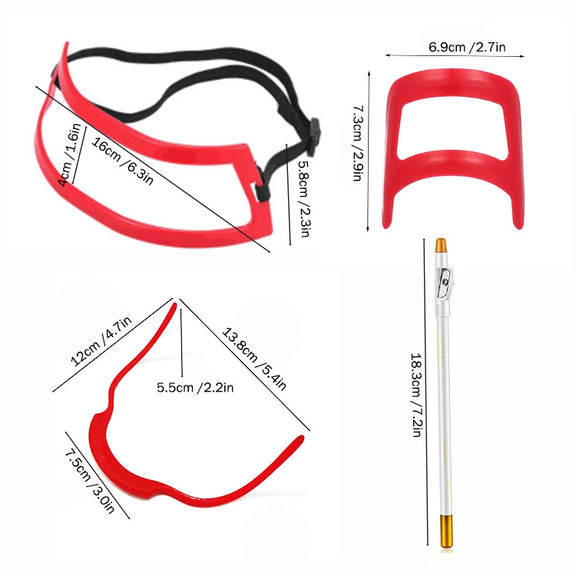 2 Sets Beard Styling Board Shaving Barber Tools, Style: Shape Ruler x 2+Pen+Bearded Model