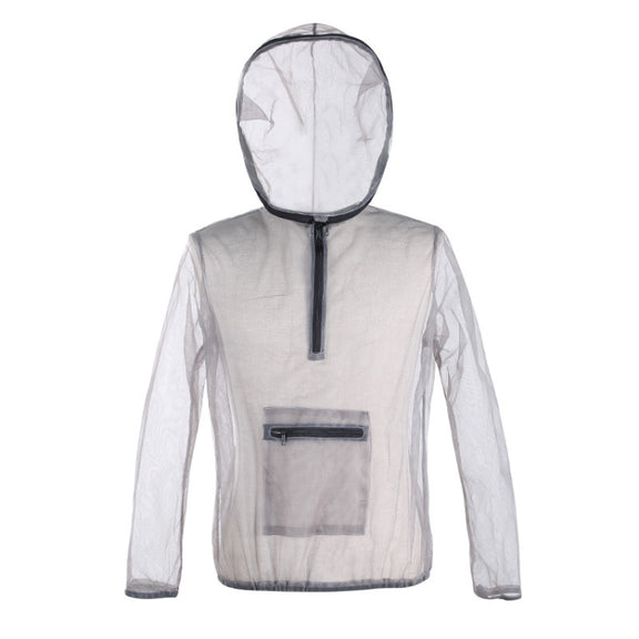 Jungle Expedition Breathable Insect-proof Jacket With Hood Anti-bite Mesh Gauze Cloth, Size: L