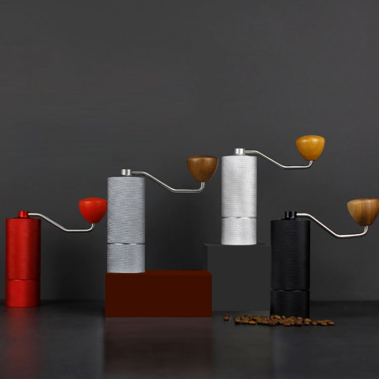 CNC Stainless Steel Hand Crank Coffee Bean Grinder, Specification: Seven Corner Gray