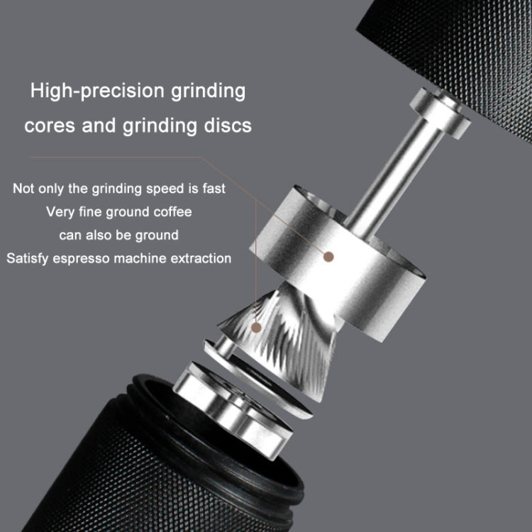 CNC Stainless Steel Hand Crank Coffee Bean Grinder, Specification: Seven Corner Red