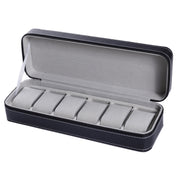 6 Bit Zipper Watch Box Storage Display Box PU Zipper Bag Watch Box(Black)