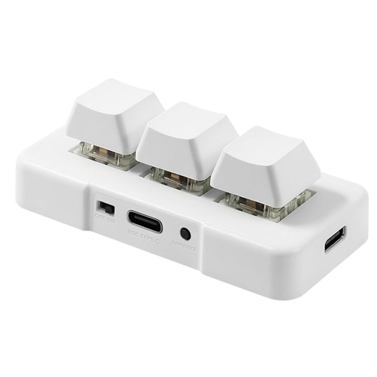 MK321 3 Keys Custom Keys Game Office PS Clip Macro Programming Keypad, Cable Length: 1.5m(White)