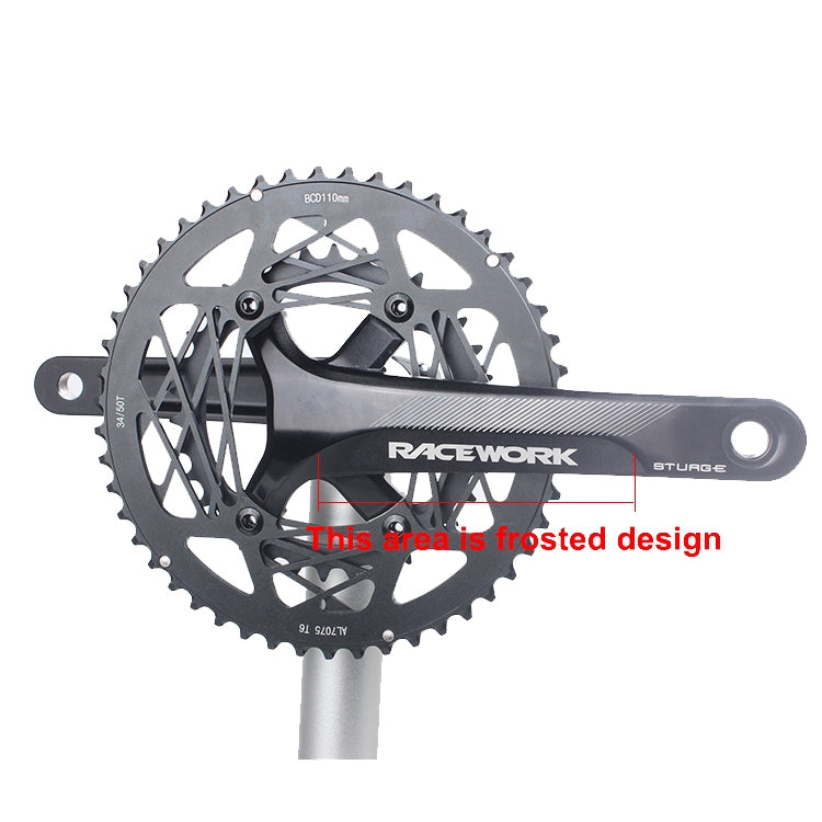 RACEWORK RKRFA Road Bike Aluminum Alloy 22-speed Crankset, Spec: 53-39T with BB