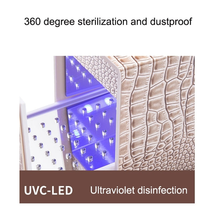 Dustproof Blue Light Disinfection Nail Polisher Storage Box(Pink)