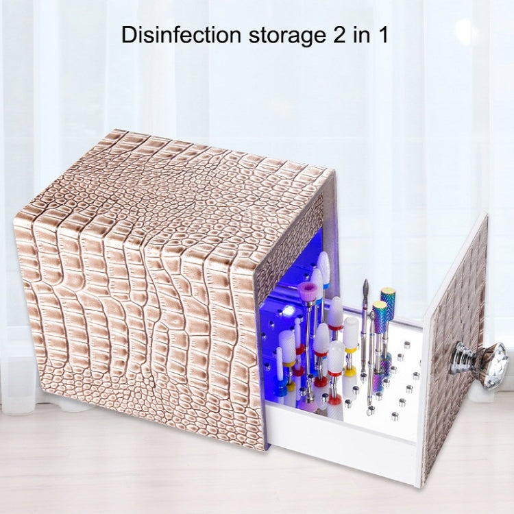 Dustproof Blue Light Disinfection Nail Polisher Storage Box(White)