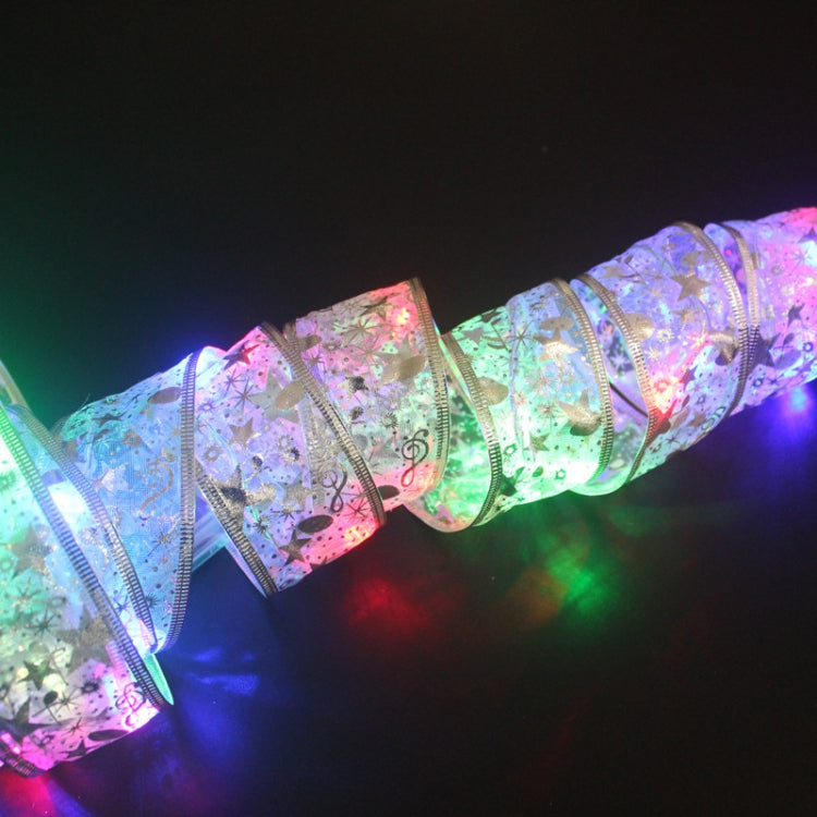 Christmas LED Lights Bronzing Double Ribbon String Lights, Specification: 5m(Silver Color Light)