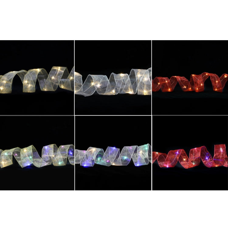 Christmas Ornament Double Light Board Yarn Ribbon String Lights, Specification: 20m(Silver Color Light)