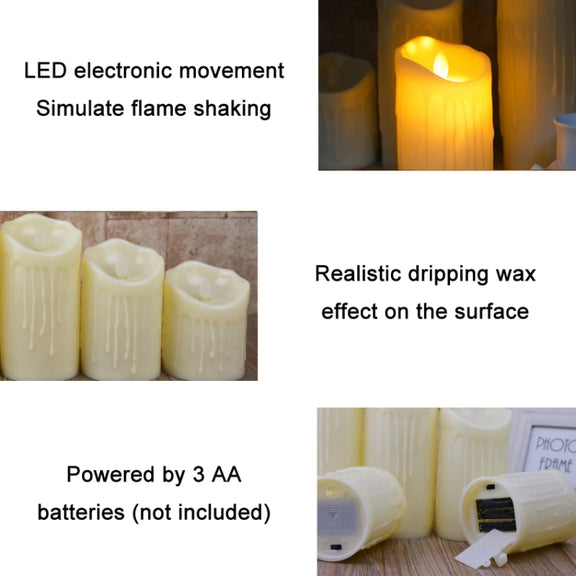 LED Electronic Candle Lights Halloween Christmas Decoration Props, Size: 7.5x20cm(Plastic Tears Candle Lights)