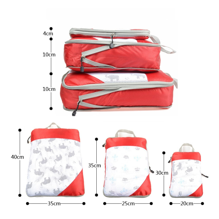 3 PCS/Set Travel Water-resistant Compression Clothes Storage Bag(Gray With Net)