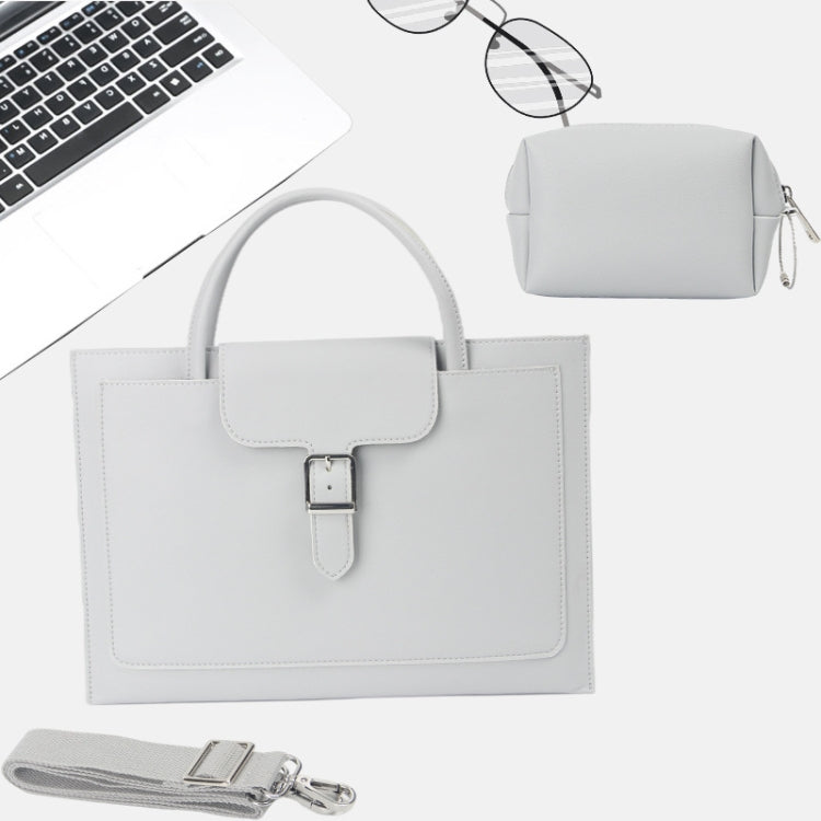 S176 Portable Water-resistant Laptop Bag with Power Pack, Size: 15 inches(Light Grey)