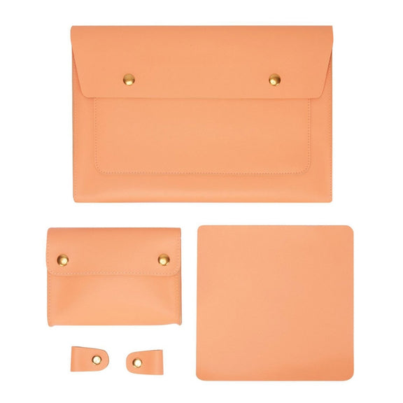 S178 3 In 1 Leather Water-resistant Laptop Liner Bag, Size: 13 inches(Honeydet Oranges)